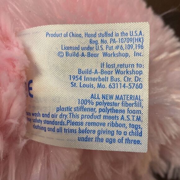 Build a bear Pawsome pink bunny colorful ears plush stuffed animal Easter spring - Picture 6 of 10